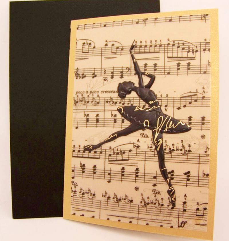 Karte Ballerina schwarz