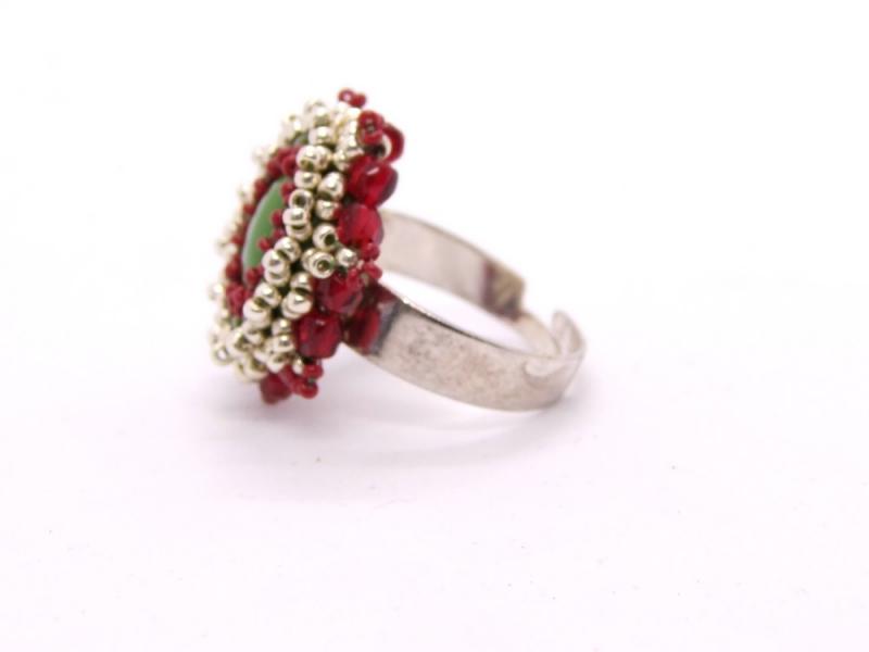 Ring Grün Silber