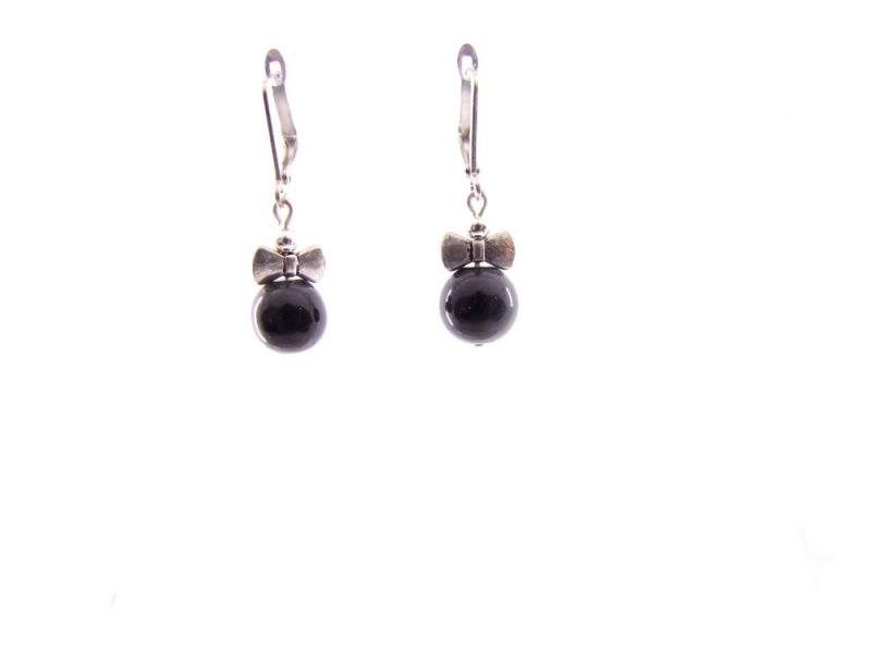 Ohrring Perle schwarz