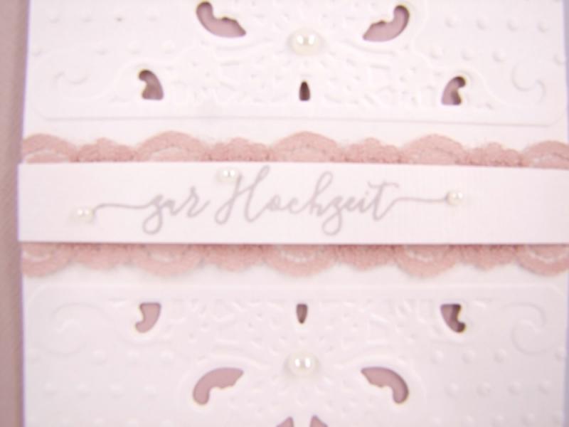 Hochzeitskarte Rosa Weiß