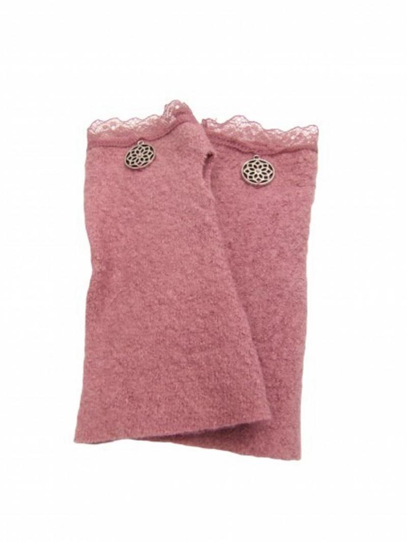 Kinderstulpen rosa Spitze
